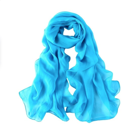 Light Blue Long Sheer Chiffon Scarf   21" x 60" 2134TU