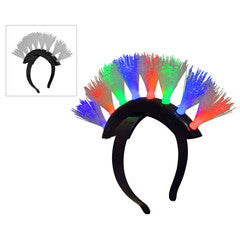 Flashing LED Mohawk Tri Color Headband 1882