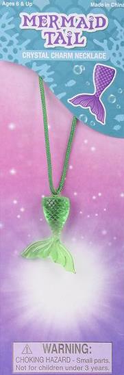 12 PACK MERMAID TAIL CRYSTAL CHARM NECKLACES M2011