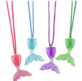 12 PACK MERMAID TAIL CRYSTAL CHARM NECKLACES M2011