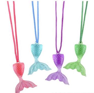 12 PACK MERMAID TAIL CRYSTAL CHARM NECKLACES M2011