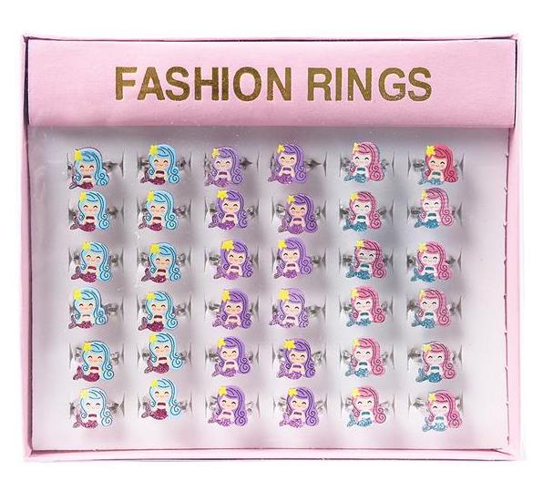 36 PACK 0.50” MERMAID RINGS M2010
