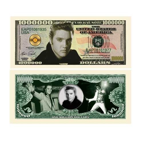 Elvis Presley Million Dollar Bill 9123