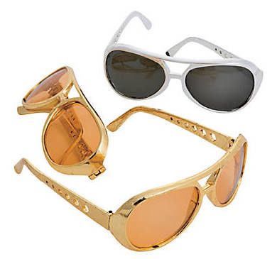 Elvis Sunglasses Silver & Gold  | Black Lens 1136
