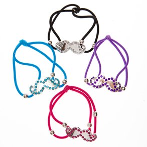 Mustache Bracelets Rhinestone  Mixed Colors 12 PACK 6606