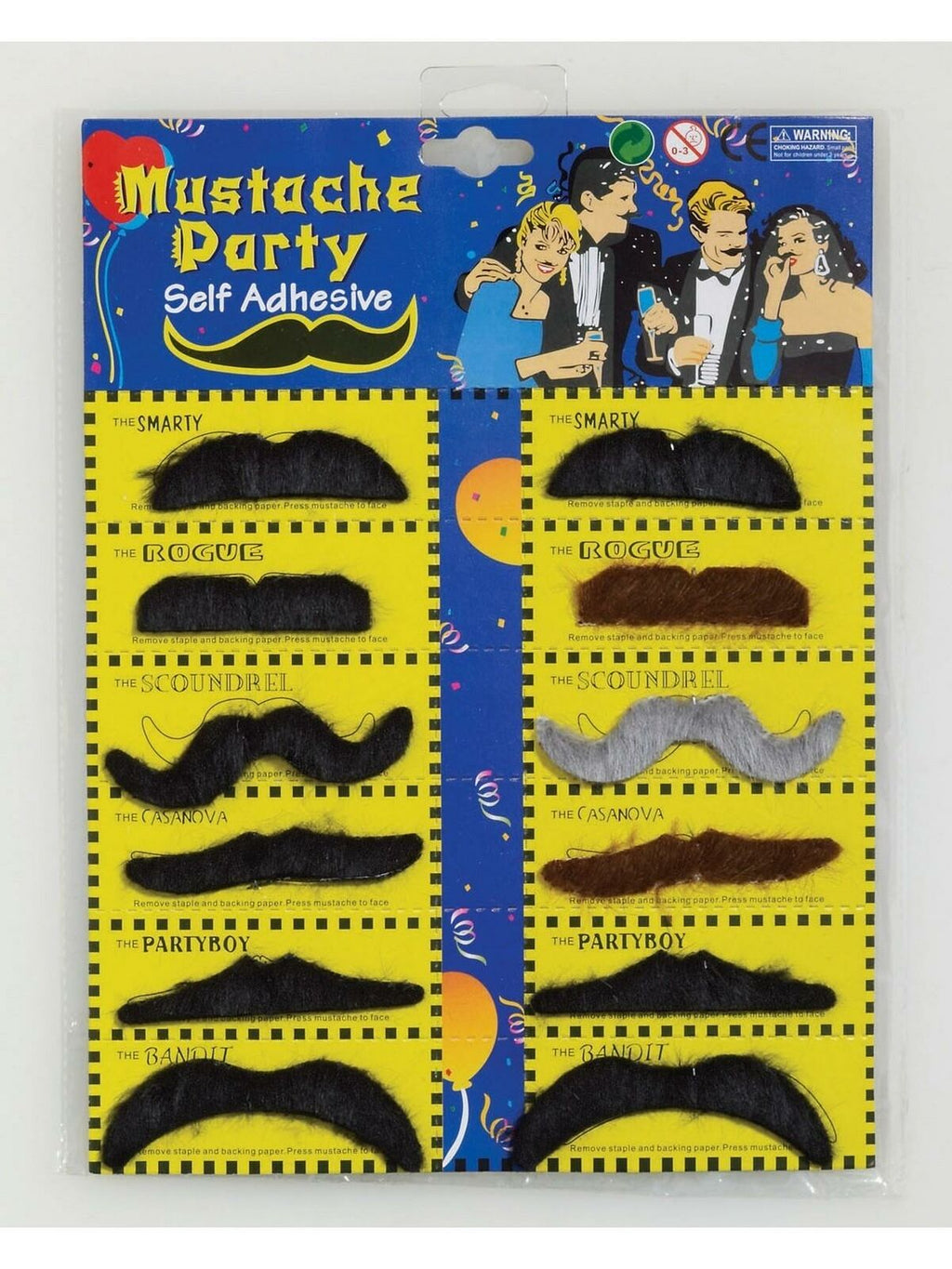 Realistic Fake Mustaches | Stick on Mustaches |  36 PACK 1693