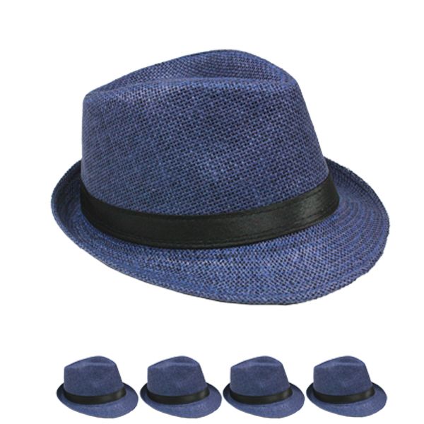 Blue Fedoras | Navy Blue Hats | Cuban Fedoras 1329D Adult Size