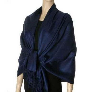 Navy Pashmina Scarf Shawl 100% Fine Wool Mix 12 PACK  28" x 78" 2108