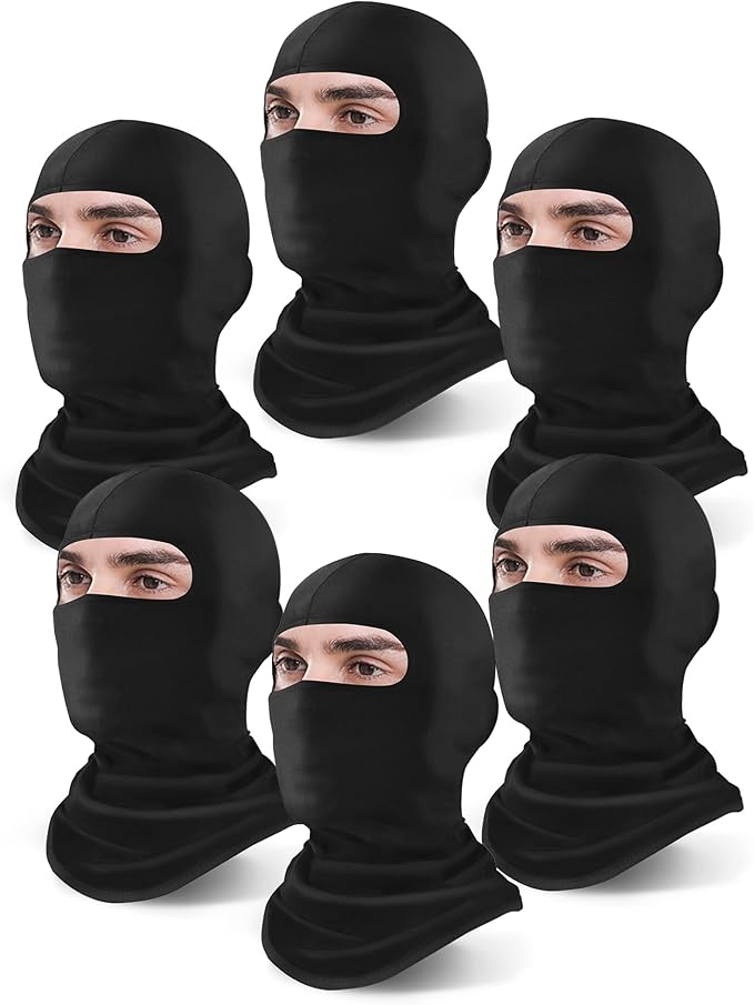 12 PACK Face Mask Black One Hole 3053D
