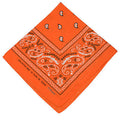 Orange Paisley Bandanna 22" Square Standard 100% Cotton 12 PACK 1916DZ