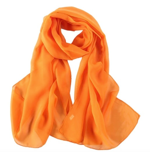 Orange Long Sheer Chiffon Scarf   21" x 60" 2134OR