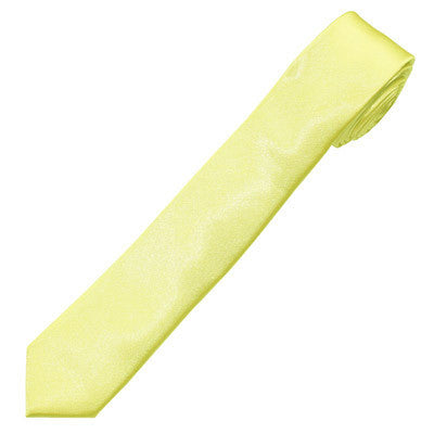 Yellow Satin Skinny Narrow Tie 2.25" Wide Standard 1276
