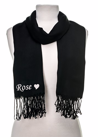 Monogrammed Pashmina | Wedding Shawls |  Bridesmaid Shawls | Scarf   28" x 78" (Fonts in Picture Gallery)