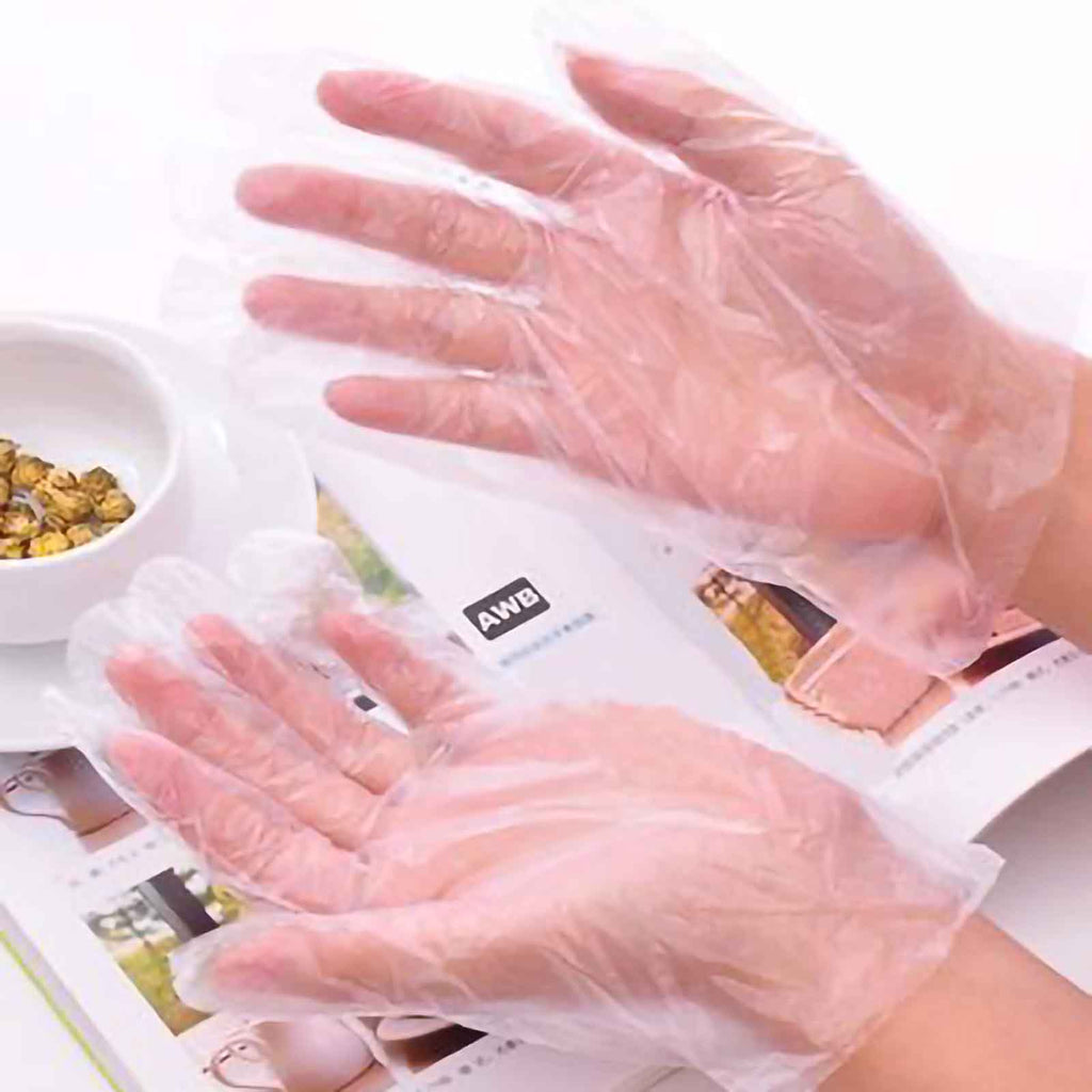 Pack of 500 | Clear Plastic Disposable Gloves | Powder Free Multipurpose Plastic Gloves, Food Service Gloves