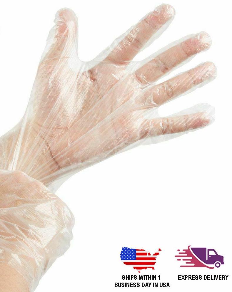 Pack of 500 | Clear Plastic Disposable Gloves | Powder Free Multipurpose Plastic Gloves, Food Service Gloves