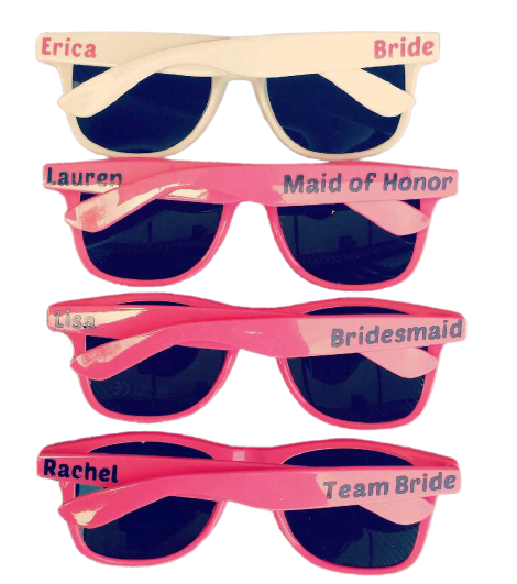 Custom Sunglasses Decal | Personalized Sunglasses Decal |  Wedding Party Favors 15048 (Fonts in Picture Gallery)