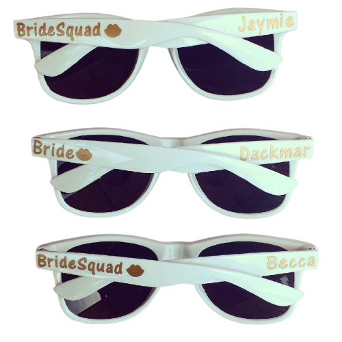 Custom Wedding Party Sunglasses | Wedding Theme Personalized Sunglasses | 15041 (Fonts in Picture Gallery)