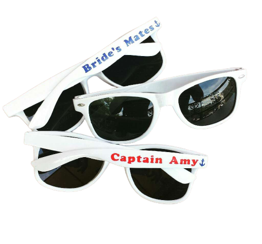 Custom Wedding Party Sunglasses | Wedding Theme Personalized Sunglasses | 15041 (Fonts in Picture Gallery)