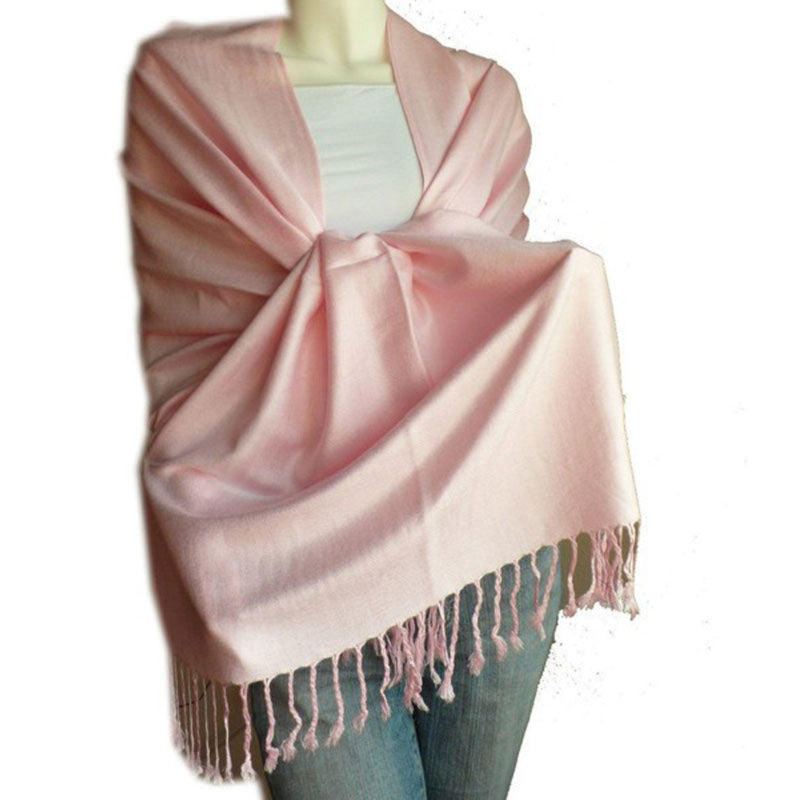 Light Pink Pashmina Scarf Shawl 100% Fine Wool Mix 12 PACK  28" x 78" 2107