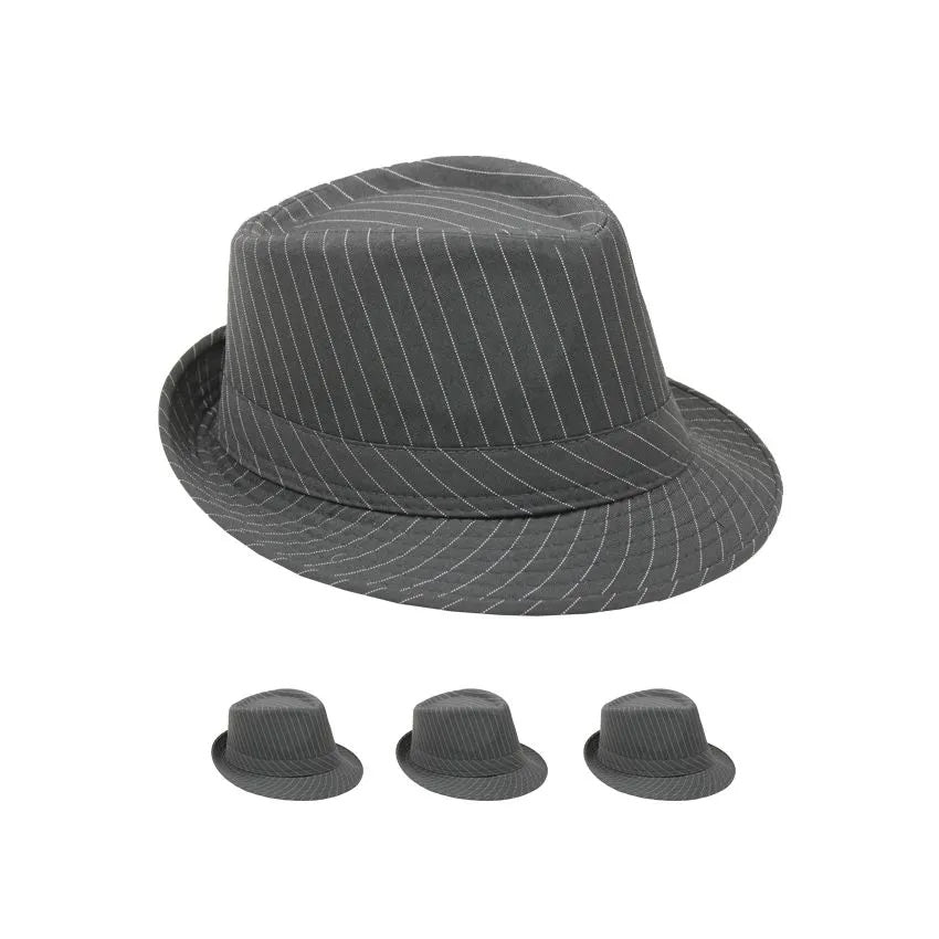 Pinstripe Gangster Fedora Hats  Adult 1317