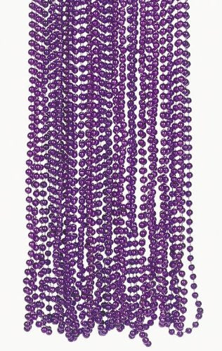 Mardi Gras Beads Purple 12mm Bulk 12 PK 9900