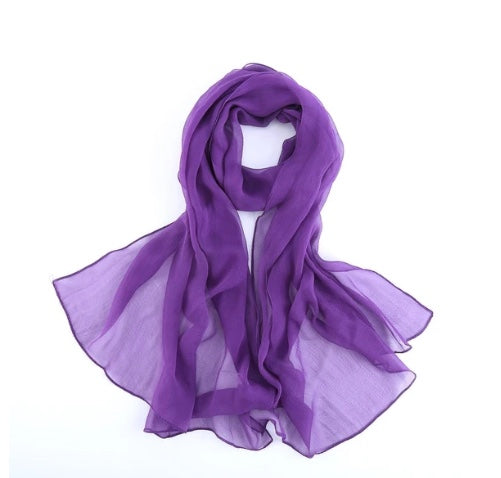 Purple Long Sheer Chiffon Scarf  21" x 60" 2134PU