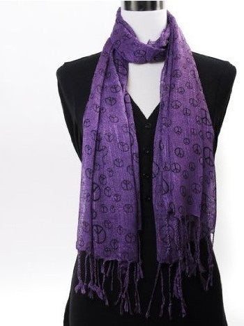 Purple Peace Sign Scarf 2013