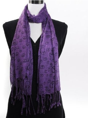 Purple Peace Sign Scarf 2013