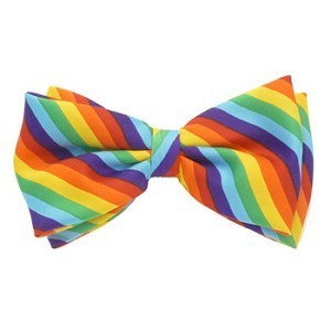 Rainbow Satin Men's Costume Clown Bow Tie 6842