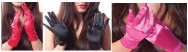 Satin Gloves 9" Mixed Colors  12PK  (Red, Purple, Hot PInk) 1201DZ