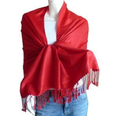 Red Pashmina Shawl Scarf 12 PACK 100% Fine Wool Mix   28" x 78" 2111