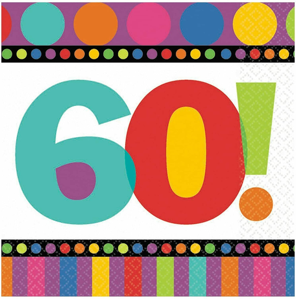Birthday Napkins 60th Birthday 16 PC Standard 3812
