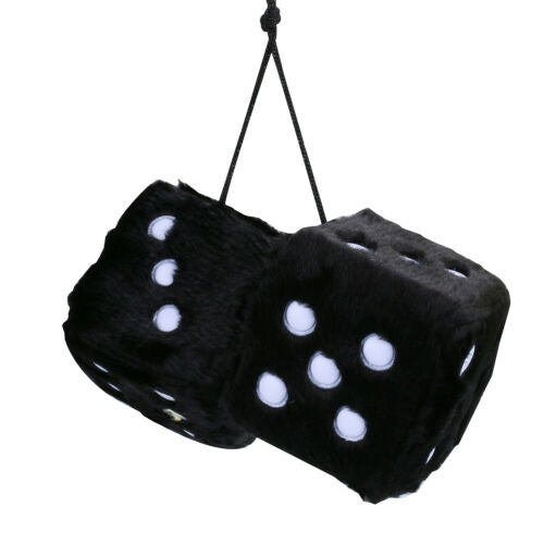 12 PACK Black Fuzzy Dice 1643