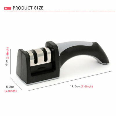 Handle Knife Sharpener |  Kitchen Camping Tool 2 Stage Coarse and Fine Grinding Stainless Steel - 302401