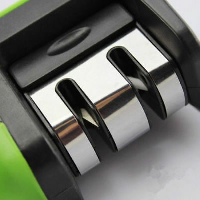 Handle Knife Sharpener |  Kitchen Camping Tool 2 Stage Coarse and Fine Grinding Stainless Steel - 302401