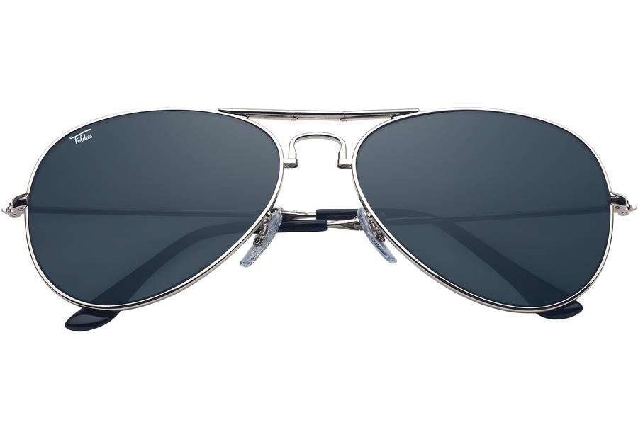 Retro Glasses Silver Frame/Black Lens Police Glasses 1110