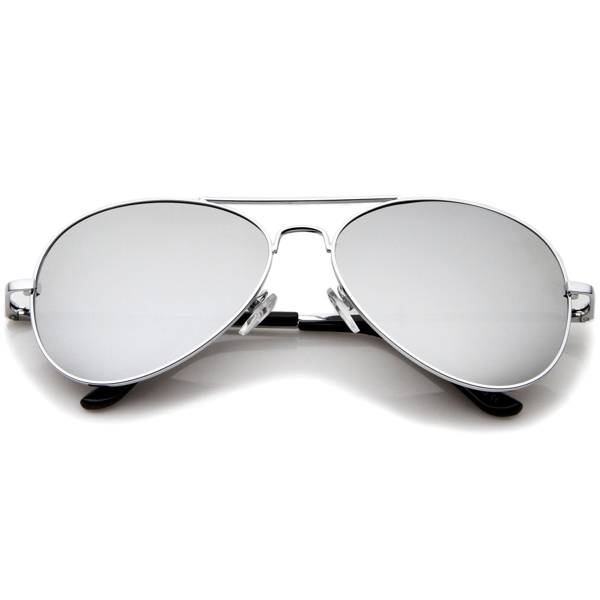 Aviator Sunglasses Silver Frame/ Silver Mirror Lens Bulk Wholesale 1104D