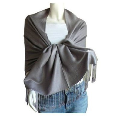Silver Pashmina Scarf Shawl 100% Fine Wool Mix 12 PACK   28" x 78" 2113