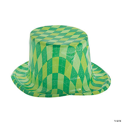Green St Patricks Top Hat Shamrock Print 12 PACK  5857