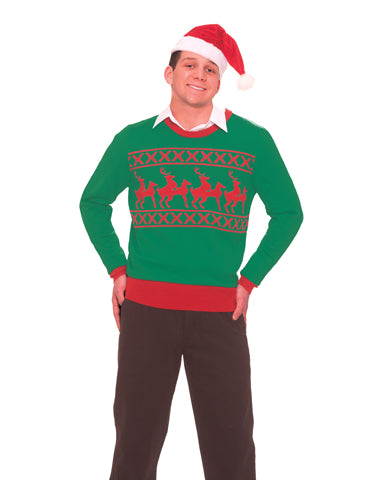 Ugly Christmas Sweater Reindeer Games Adult Sweater 8606