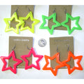 80's Star Earrings Mixed Colors Plastic 6537