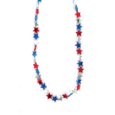 Red, Blue & Silver Star Necklace 6597