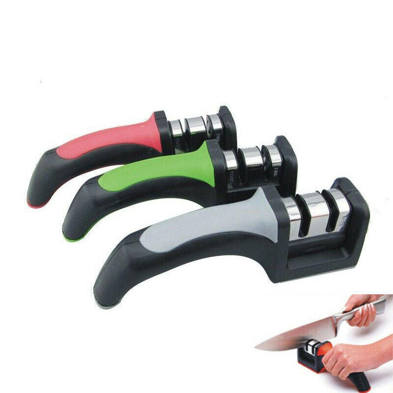 Handle Knife Sharpener |  Kitchen Camping Tool 2 Stage Coarse and Fine Grinding Stainless Steel - 302401