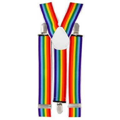 Rainbow Suspenders Elastic Clip On 1290