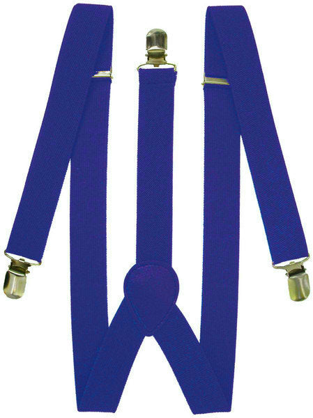 Royal Blue Suspenders Elastic Clip On 1292