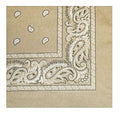 Tan Paisley Bandanna 12 PACK 22" Square Standard 100% Cotton 1921DZ