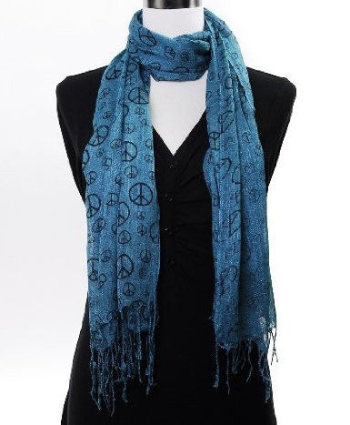 Turquoise Peace Sign Scarf 2014