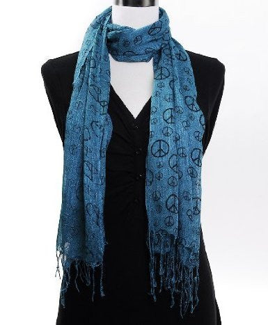 Turquoise Peace Sign Scarf 2014