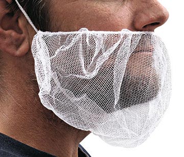 Beard Covers 18" Nylon Mesh White 100 PACK 1503BN