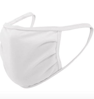 White Cotton Face Masks | Adult Size Double Ply Soft Cotton 10 PACK 70001FMBW